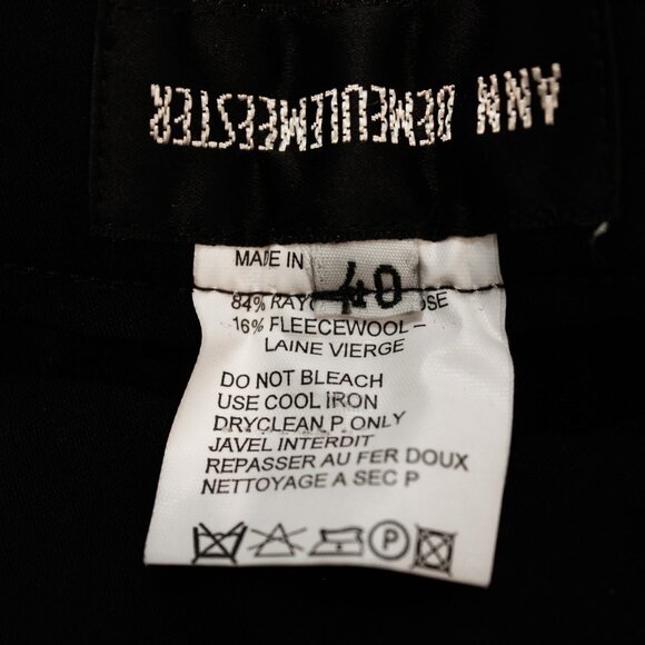 Ann Demeulemeester Wide-Leg Wool Trousers | Sculptural Minimalism in Goth Black - Picture 5 of 7